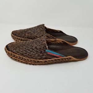 Mohinders City Slipper Leather Woven Slide Sz 11